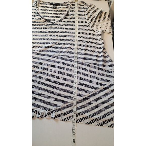 Women's Style & Co. Flared Striped Embellished top, Large - Picture 4 of 8